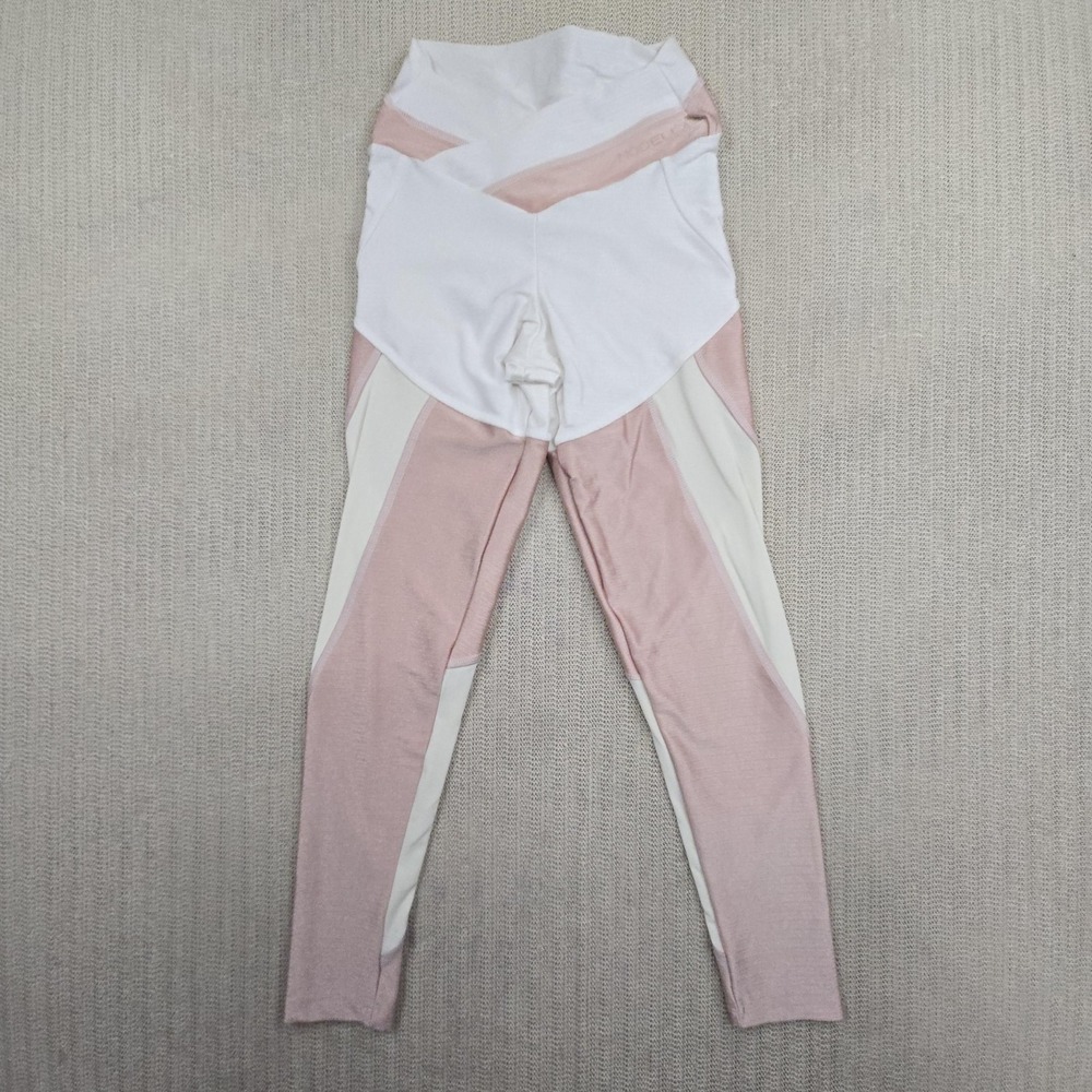 Modella Leggings Womens Medium Pink Colorblock‎ High Waist Ankle Yoga Stretch